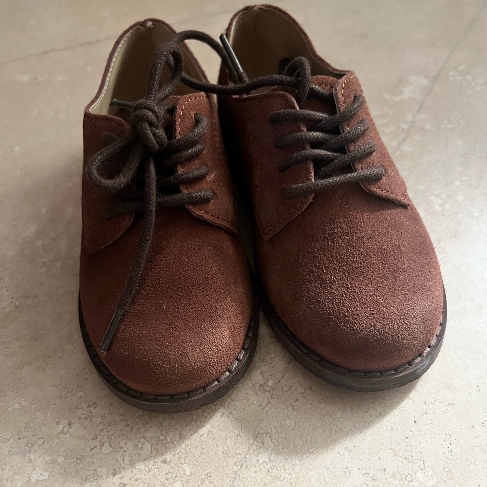 Suede kids dress shoes